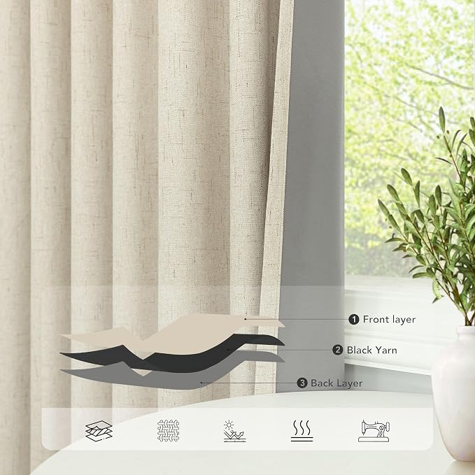 Pitalk 132 Inch Extra Long Living Room Curtains - Image 5