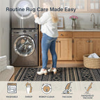Lahome Boho Kitchen Runner Rug, 2x8 Easy Jute Laundry Room Rug | Black - Image 5