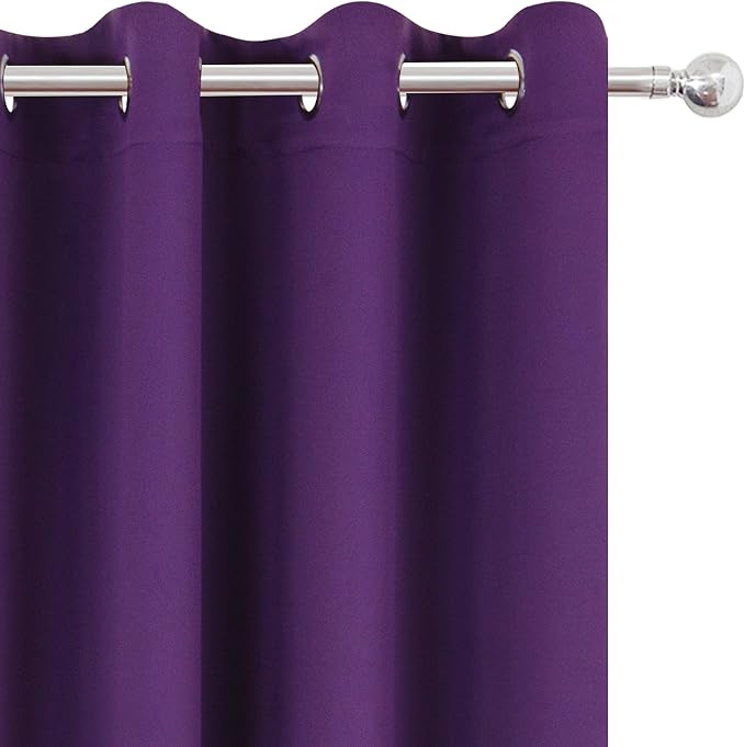 Blackout Curtains 66 x 95 inch/Purple Curtains Set of 2 Panels/Thermal - Image 7