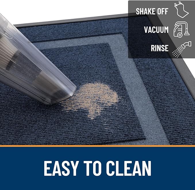 OLANLY Front Door Mat Outside 59x20, All-Season Heavy-Duty Rubber Doormat | Blue - Image 6
