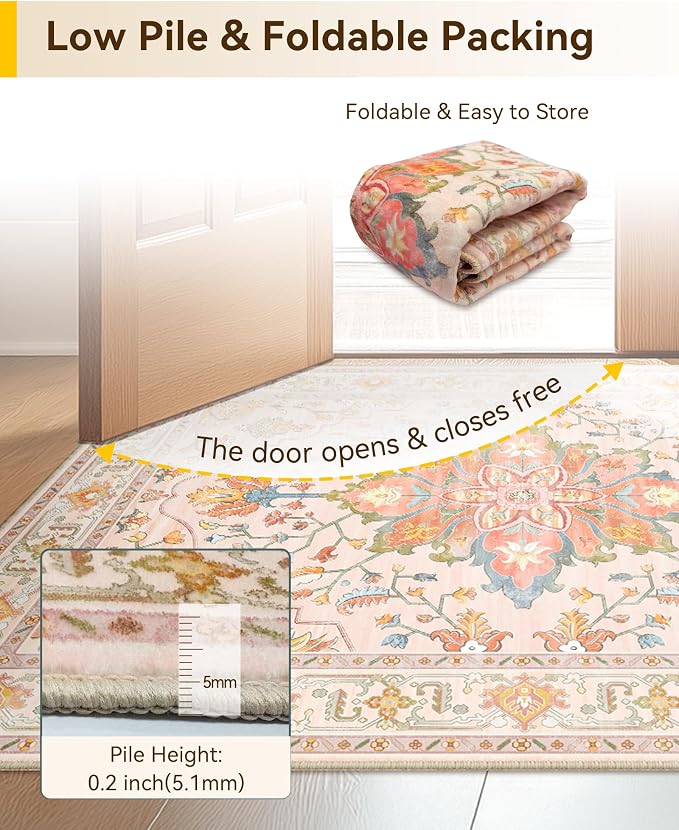 RELEANY Washable Area Rug, Runner 2'x8', Water Repellent, Pet Friendly - Image 4
