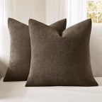 MIULEE Chocolate Brown Chenille Couch Throw Pillow Covers, 18x18 | Set of 2 by MIULEE