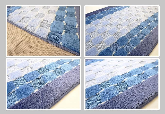 22 Ft Blue Extra Long Hallway Runner Rug, Custom Size, Non Slip Washable | - Image 5