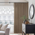 Memory Training 112 Inch Semi Sheer Linen Pleat Window Curtains Dutch Cocoa | - Image 8
