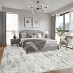 8x10 Area Rug Living Room: Modern Washable Indoor Soft Carpet Gray | - Image 3