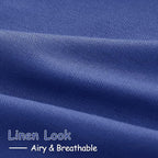 Classic Blue Linen Curtains 84 Inch Length 2 Panels Set - Image 5
