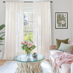 BGment Linen Semi Sheer Curtains 80 Inch Length - Image 2