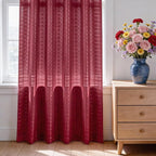 SpaceDresser Check Sheer Curtains 96 Inches Long - Image 3