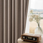 102 inch long blackout curtains 2 Panels 100% Black out Linen texture Curtain - Image 5