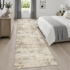 3x14 Washable Runner Rug：Modern Abstract Soft Carpet Beige Brown | - Image 4