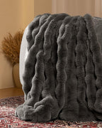 Ultra Soft Cozy Faux Fur Throw Blanket-Fuzzy Plush Thick Bubble Blanket - Image 2