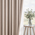 90 inch long linen Blackout curtains 2 Panels 100% Black out Linen texture - Image 6