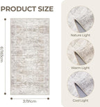 3x6 Runner Rug Non Slip, Washable Hallway Runner Rug, Taupe | Neutral Rugs - Image 2