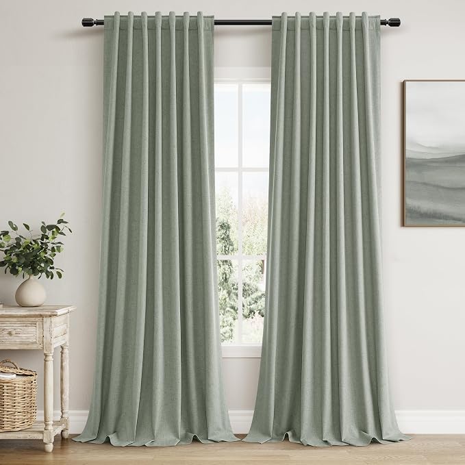 100% Blackout Curtains 120 Inch Length 2 Panels Set by Guken