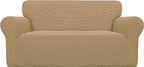 Easy-Going Stretch Loveseat Couch Covers Washable Golden | 1-Piece Loveseat by Easy-Going