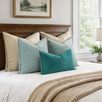 MIULEE Decorative Lumbar Throw Pillow Covers 12x20 Inch Teal 2 Pack | Farmhouse - Image 6