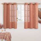 Natural Linen Semi Sheer Curtains 48 Inch by LAMIT