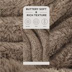 Bedsure GentleSoft Fluffy Brown Blankets Queen Size - Image 2