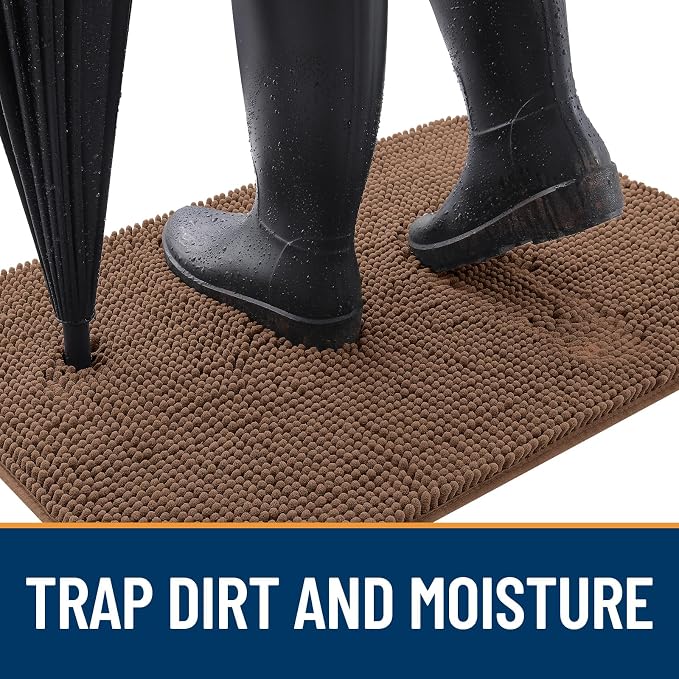 OLANLY Dog Door Mat for Muddy Paws 40x24, Super Absorbent Chenille Mud Mat | - Image 2