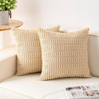 Aegero Pack of 2 Corduroy Decorative Throw Pillow Covers 22x22 Inch by Unknown