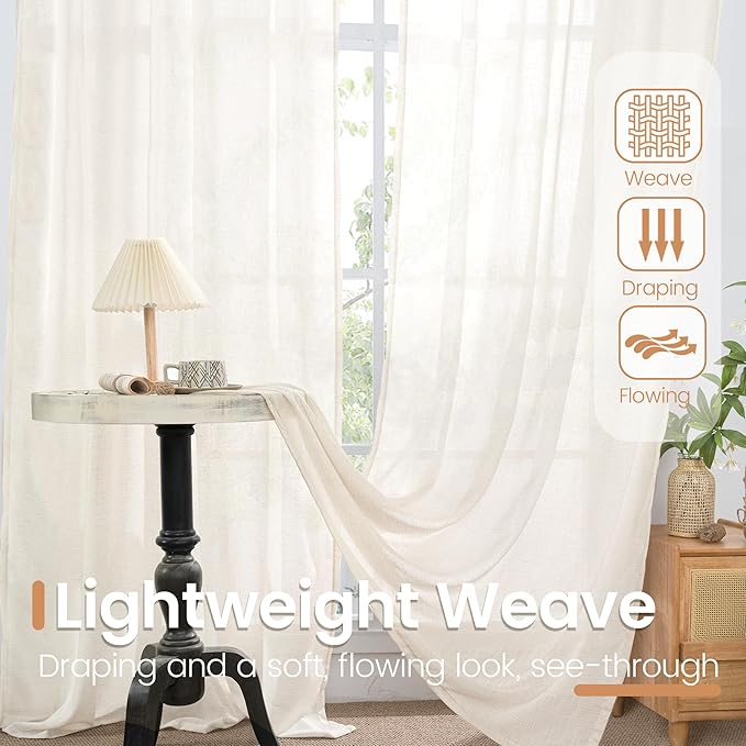 BGment Small Linen Curtains 24X36 Inch Length - Image 4