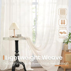 BGment Linen Sheer Curtains 84 Inches Long 2 Panels Set - Image 5