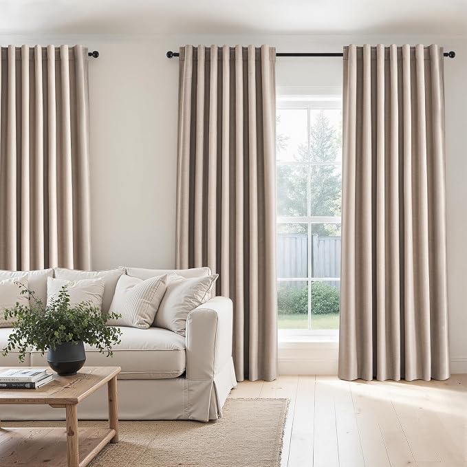 Topfinel Linen Blackout Curtains 86 Inches Long 2 Panels - Image 7