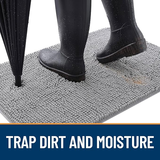 OLANLY Dog Door Mat for Muddy Paws 59x24, Super Absorbent Chenille Mud Mat | - Image 2
