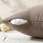MIULEE Brown Chenille Couch Throw Pillow Covers, 18x18 | Set of 2, Modern - Image 3