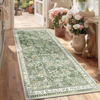 Yamaziot 3x6 Washable Hallway Runner Rug Non Slip Floral Carpet, Sage Green | by Yamaziot