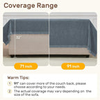 2 Pieces Sectional Couch Covers L Shaped Cover XXL Dusty Blue | Thick Washable - Image 5