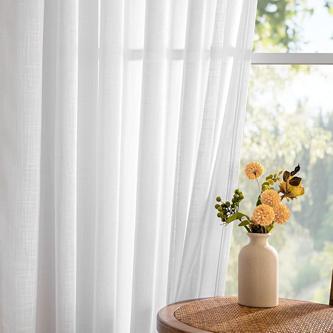 MYSKY HOME Patio White Sheer Curtains - Image 9