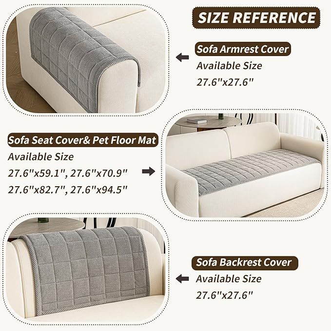 Couch Covers for Dogs Washable, 27.6"x59.1" Non Slip Couch Covers for Loveseat - Image 3