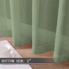 Tollpiz Sheer Curtain Linen Textured Bedroom Curtains Sheer Light Filtering Rod - Image 4