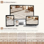 cotiled Boho 7x9 Area Rug for Living Room: Large Moroccan Washable Rug | Stain - Image 8