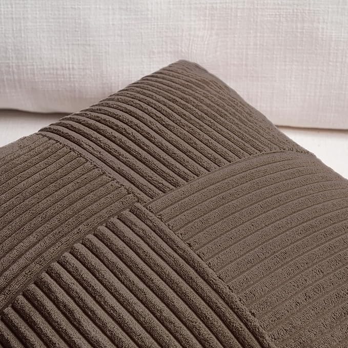 Fancy Homi 2 Packs Dark Brown Lumbar Decorative Throw Pillow Covers 14x24 Inch - Image 3