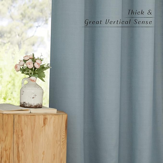 NICETOWN Rustic Linen 96 inch Long Curtains - Image 7