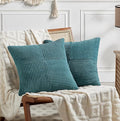 Fancy Homi 2 Packs Teal Decorative Throw Pillow Covers 22x22 Inch by Fancy+Homi