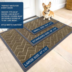 OLANLY Front Door Mat Outside 47x32, All-Season Absorbent Rubber Doormat | Brown - Image 2
