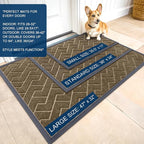 OLANLY Front Door Mat Outside 59x34, All-Season Absorbent Rubber Doormat | Brown - Image 2