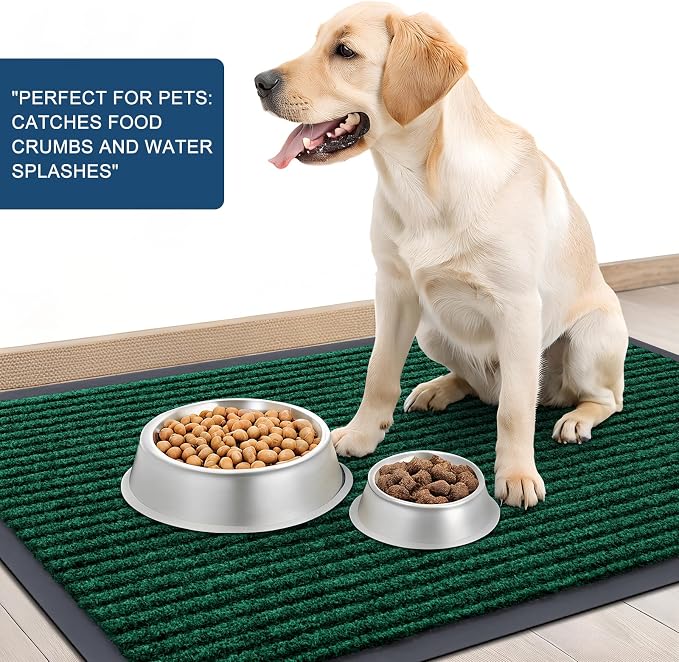 OLANLY 2-Pack Front Door Mats 33x21, Waterproof Heavy-Duty Doormats | Green - Image 6