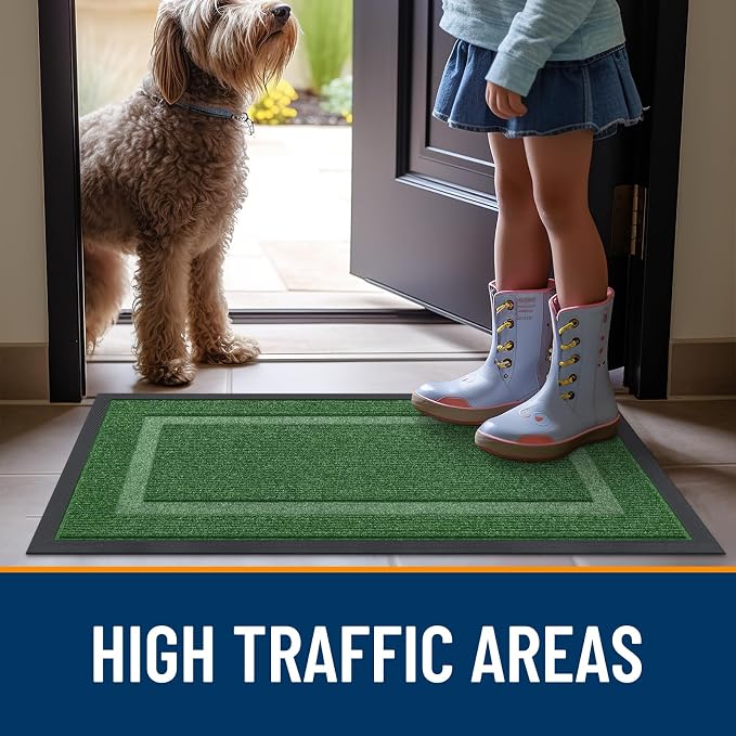 OLANLY Front Door Mat Outside 47x17, All-Season Heavy-Duty Rubber Doormat | - Image 7