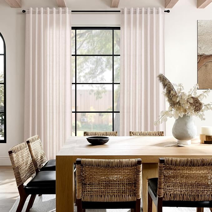 Natural White Linen Curtains 108 Inches Long - Image 8