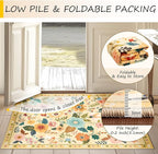 RELEANY Floral Washable 4x6 Area Rugs Ivory/Yellow | Flower Carpet Print Boho - Image 4