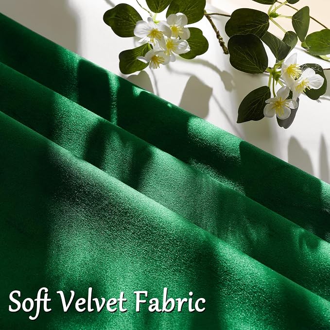 GIGIZAZA Green Velvet Pillow Covers 24x24 Decorative Pillows Pack of 2 | Throw - Image 5