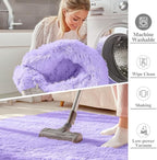 OLANLY 2x3 Machine Washable Small Bedside Rug, Soft Fluffy Shaggy Entryway - Image 2