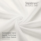 Simplebrand Ivory Sheer Curtains 108 Inches Long, Extra Long Rod Pocket Solid - Image 7