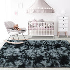 3x5 Tie-Dyed Black and Grey Fluffy Area Rug Non-Slip - Image 7