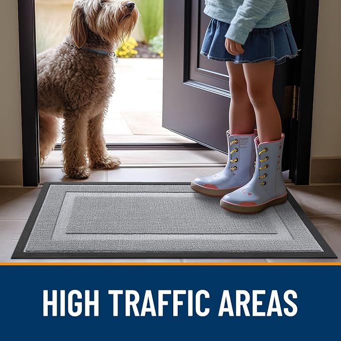 OLANLY Front Door Mat Outside 47x23, All-Season Heavy-Duty Rubber Doormat | - Image 6