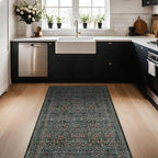 Dark Green Washable 3x6 Runner Rug - Image 3